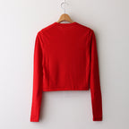 Wool Rib Cardigan #Red [BHSW24F13]