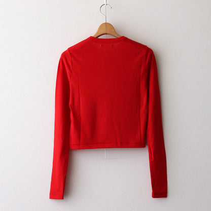 Wool Rib Cardigan #Red [BHSW24F13]