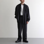 ORGANIC WOOL 2/80 TROPICAL COMFORT FIT SHIRT #CHARCOAL [A24A-14SH01C]