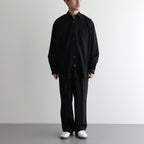 ORGANIC WOOL 2/80 TROPICAL COMFORT FIT SHIRT #BLACK [A24A-14SH01C]