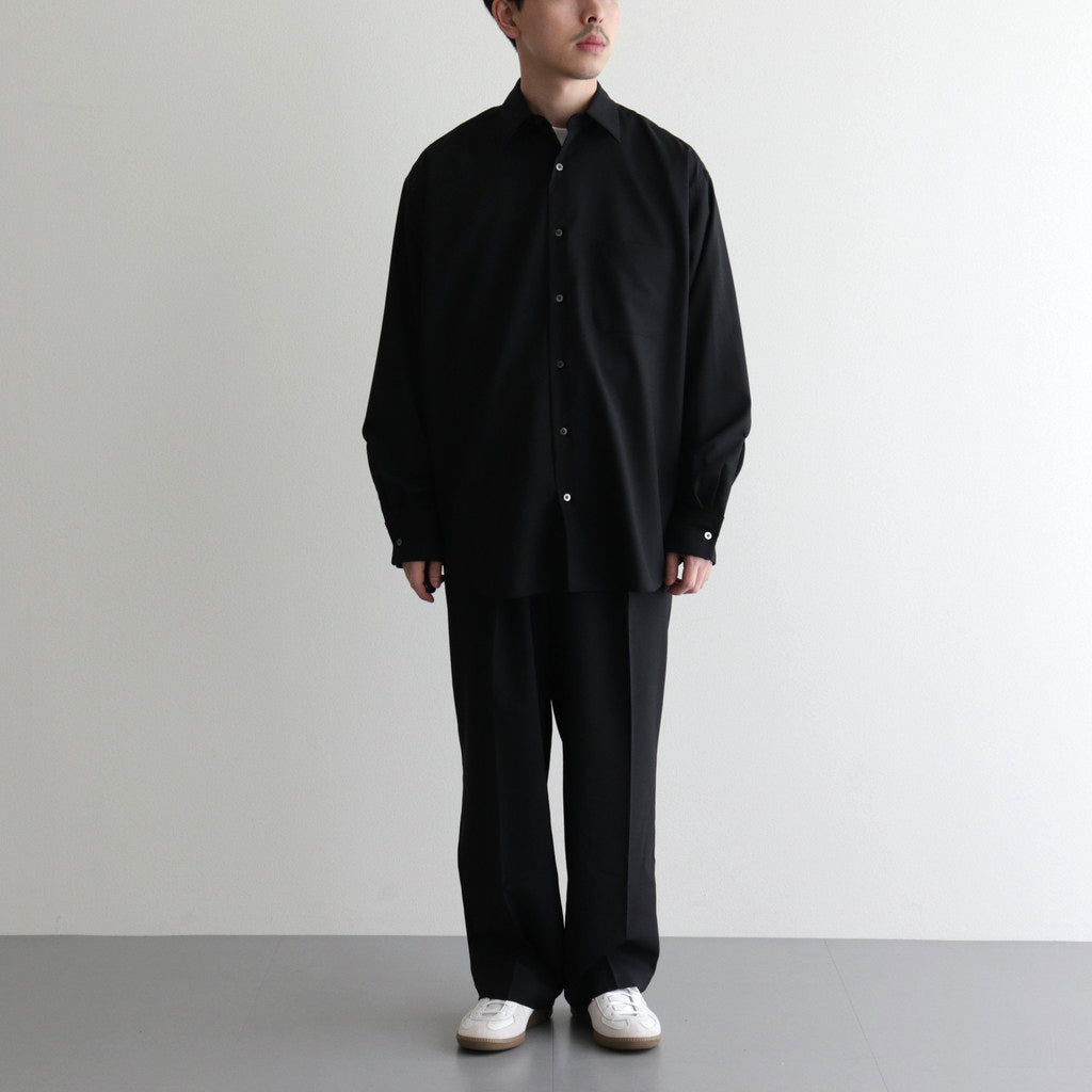 ORGANIC WOOL 2/80 TROPICAL COMFORT FIT SHIRT #BLACK [A24A-14SH01C]