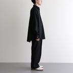 ORGANIC WOOL 2/80 TROPICAL COMFORT FIT SHIRT #BLACK [A24A-14SH01C]