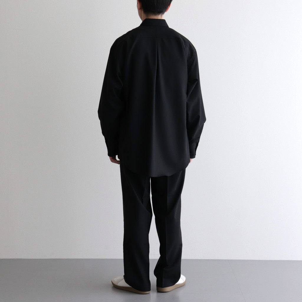 ORGANIC WOOL 2/80 TROPICAL COMFORT FIT SHIRT #BLACK [A24A-14SH01C]