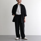 ORGANIC WOOL 2/80 TROPICAL COMFORT FIT SHIRT #BLACK [A24A-14SH01C]