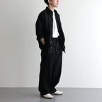 ORGANIC WOOL 2/80 TROPICAL COMFORT FIT SHIRT #BLACK [A24A-14SH01C]