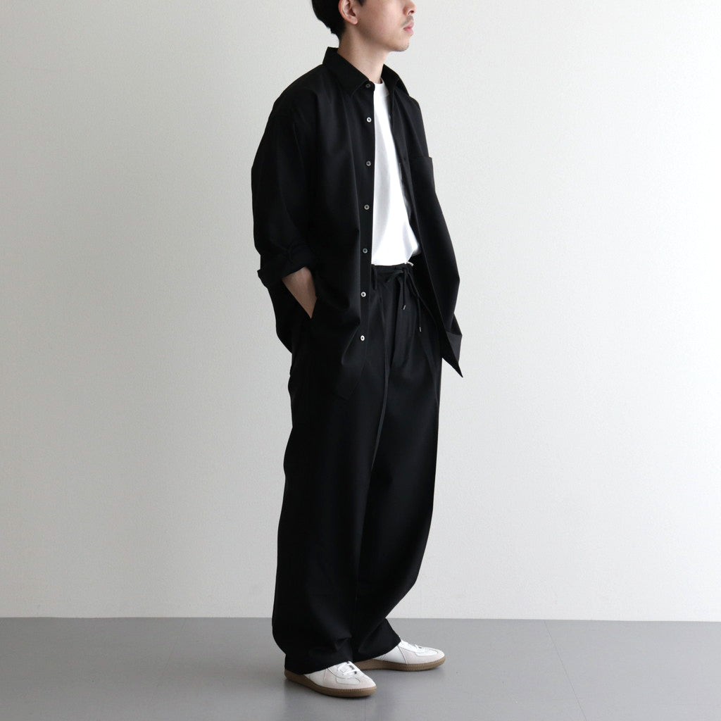 ORGANIC WOOL 2/80 TROPICAL COMFORT FIT SHIRT #BLACK [A24A-14SH01C]