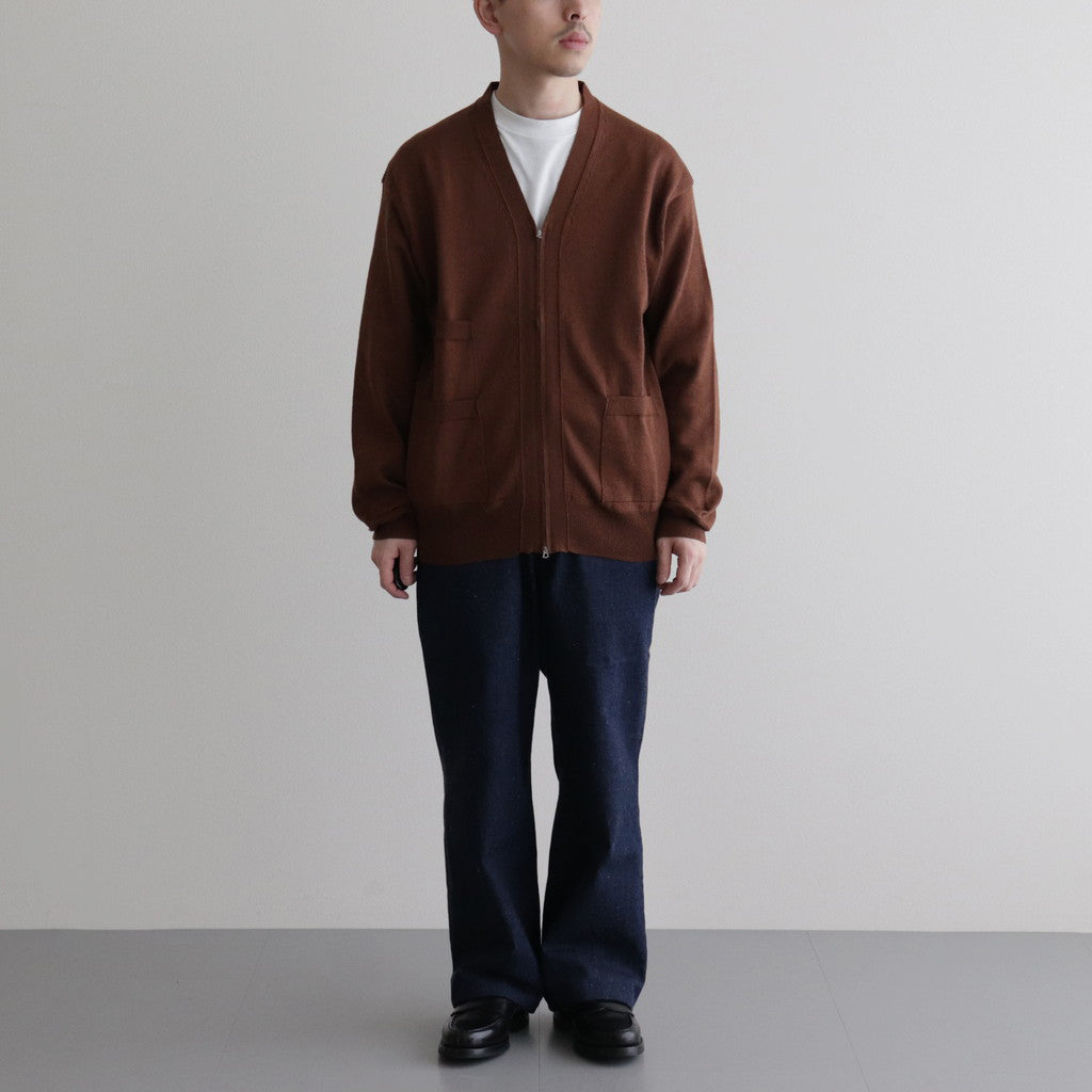 W/L ZIP UP KNIT #CHESTNUT [PMAO-KN02]