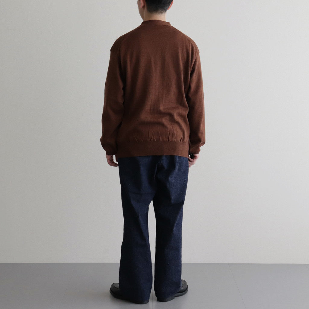 W/L ZIP UP KNIT #CHESTNUT [PMAO-KN02]