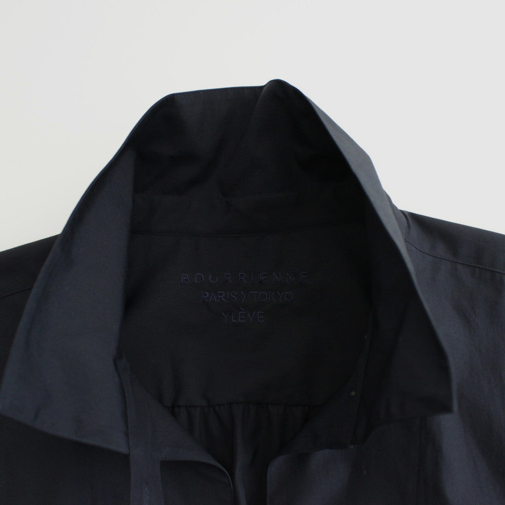 BOURRIENNE avec YLEVE COTTON TYPEWRITER PONCHO SH / MA #NAVY [16841 50112]