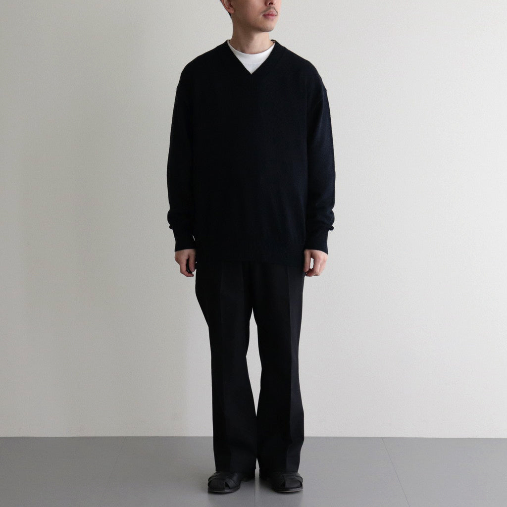 Co/Si V-neck Knit #Black×Navy [2024-N15]