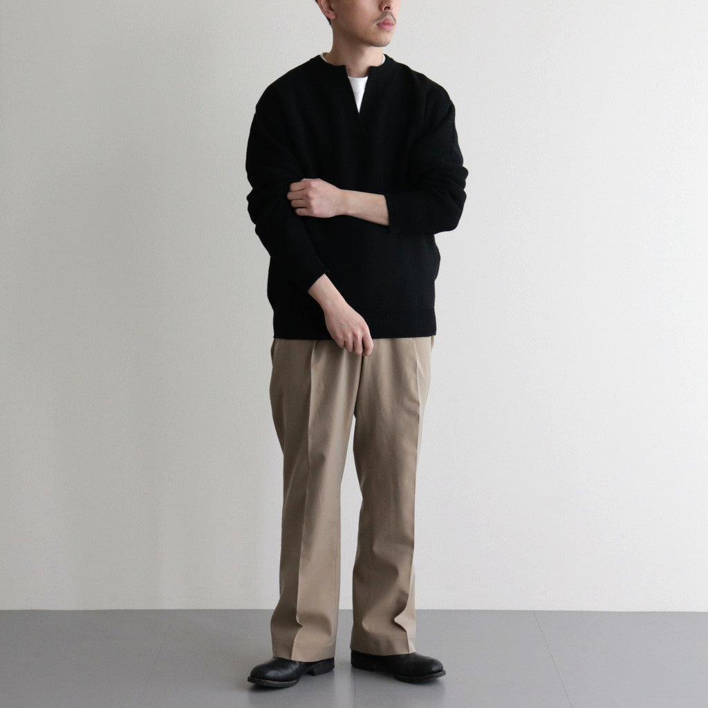 Co/Li Garter Stitch Skipper Knit #Black [2024-N14]