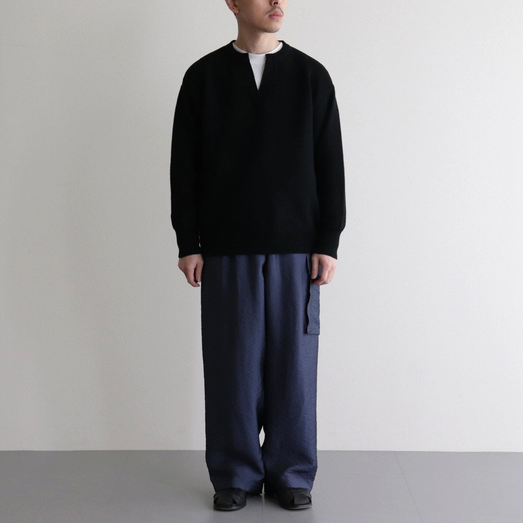 Co/Li Garter Stitch Skipper Knit #Black [2024-N14]