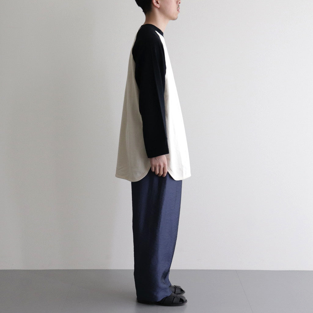 Co/Silk Nep Baseball Raglan Tee #Ivory-BODY×BlackNavy [BHS24S022]