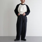 Co/Silk Nep Baseball Raglan Tee #Ivory-BODY×BlackNavy [BHS24S022]