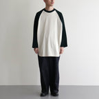 Co/Silk Nep Baseball Raglan Tee #Ivory-BODY×DarkGreen [BHS24S022]