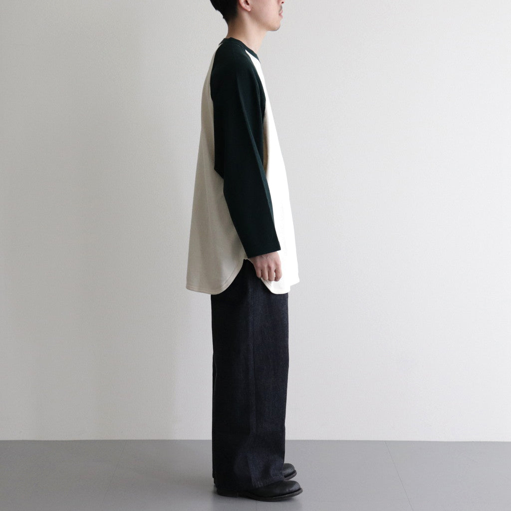 Co/Silk Nep Baseball Raglan Tee #Ivory-BODY×DarkGreen [BHS24S022]