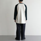 Co/Silk Nep Baseball Raglan Tee #Ivory-BODY×DarkGreen [BHS24S022]