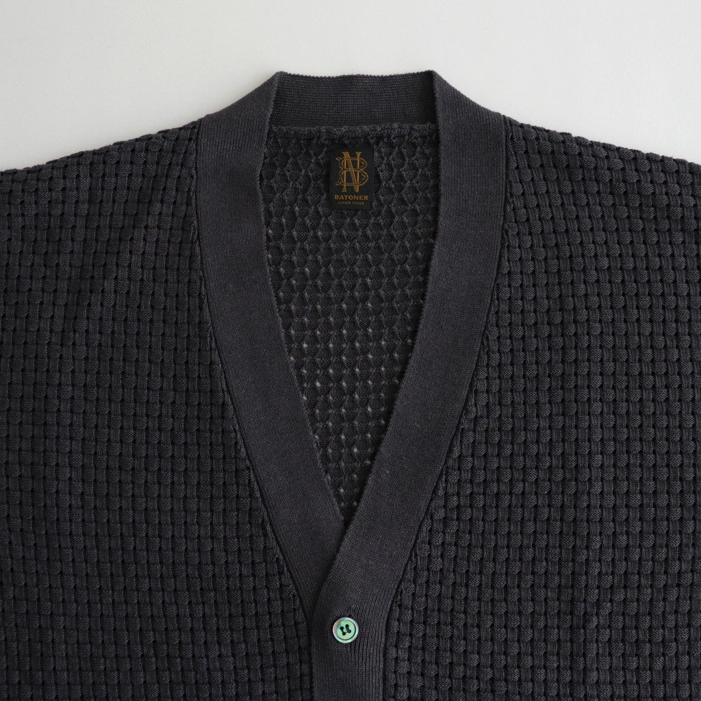 HEMP V NECK CARDIGAN #NAVY [BN-24SM-035]