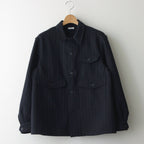 W/CA HUNTING SHIRT JACKET #NAVY STRIPE. [PMAQ-SJ07]