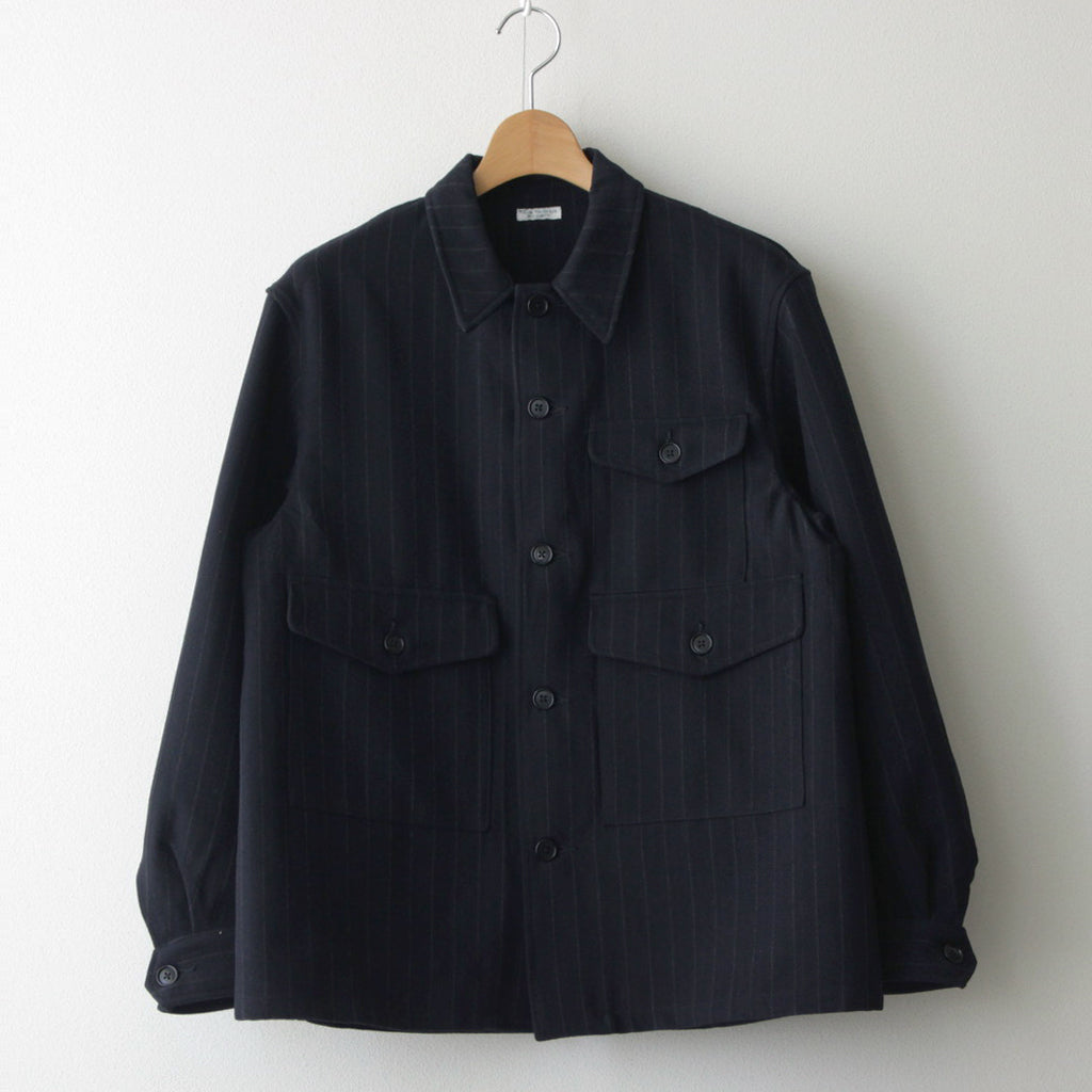 W/CA HUNTING SHIRT JACKET #NAVY STRIPE. [PMAQ-SJ07]
