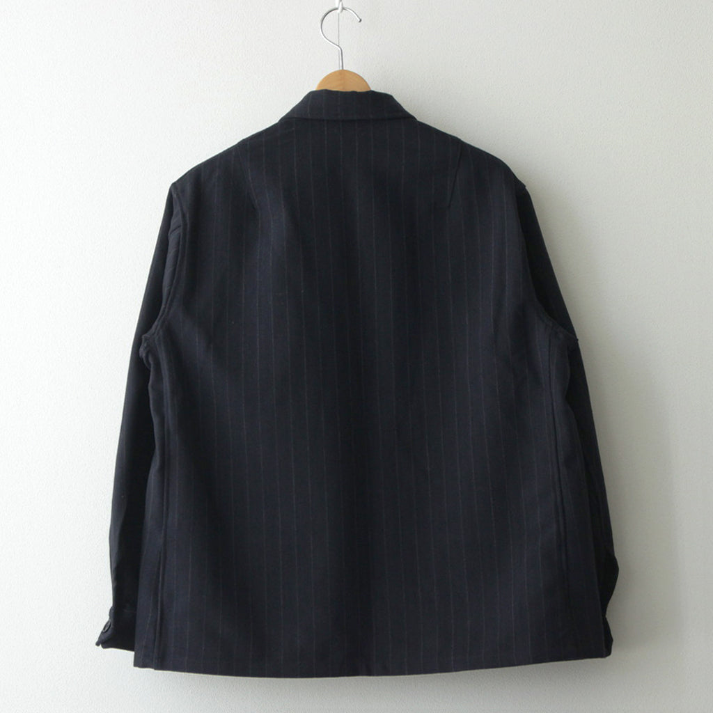 W/CA HUNTING SHIRT JACKET #NAVY STRIPE. [PMAQ-SJ07]