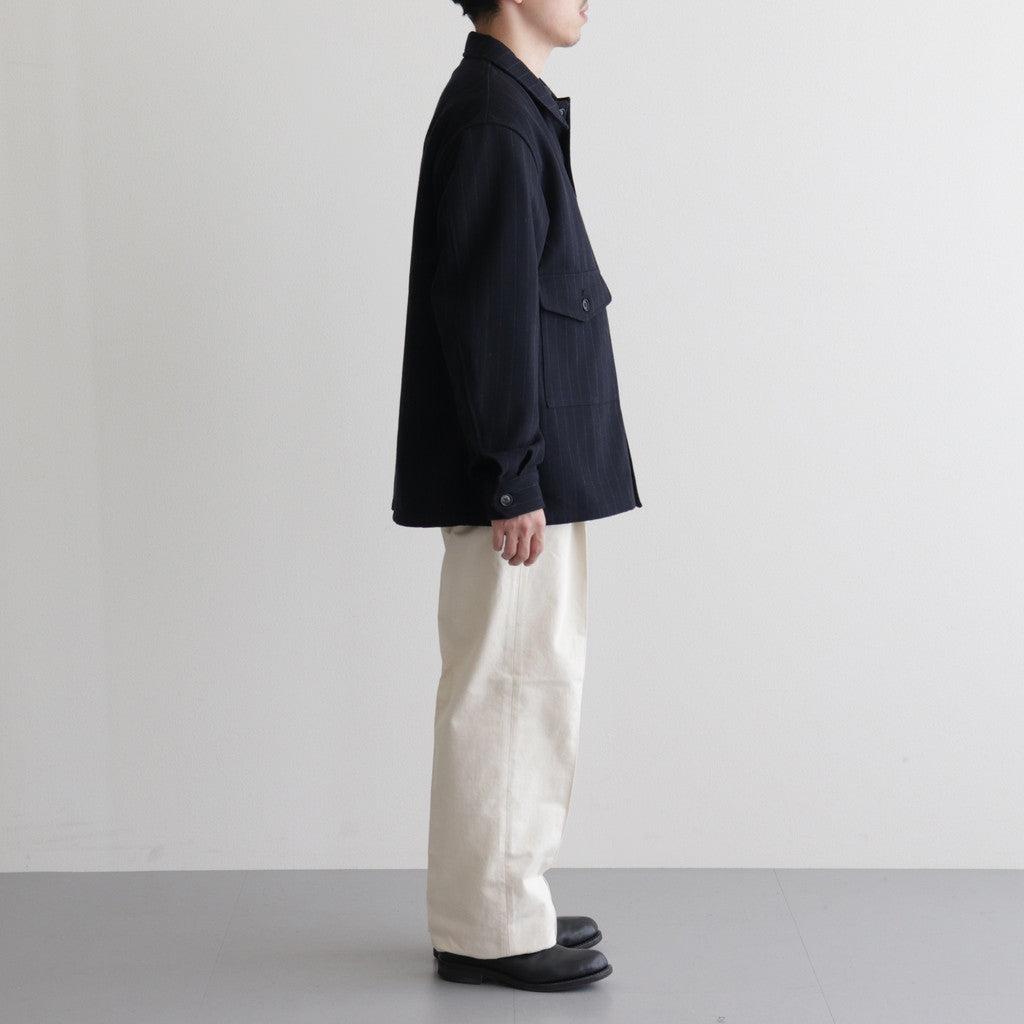 W/CA HUNTING SHIRT JACKET #NAVY STRIPE. [PMAQ-SJ07]