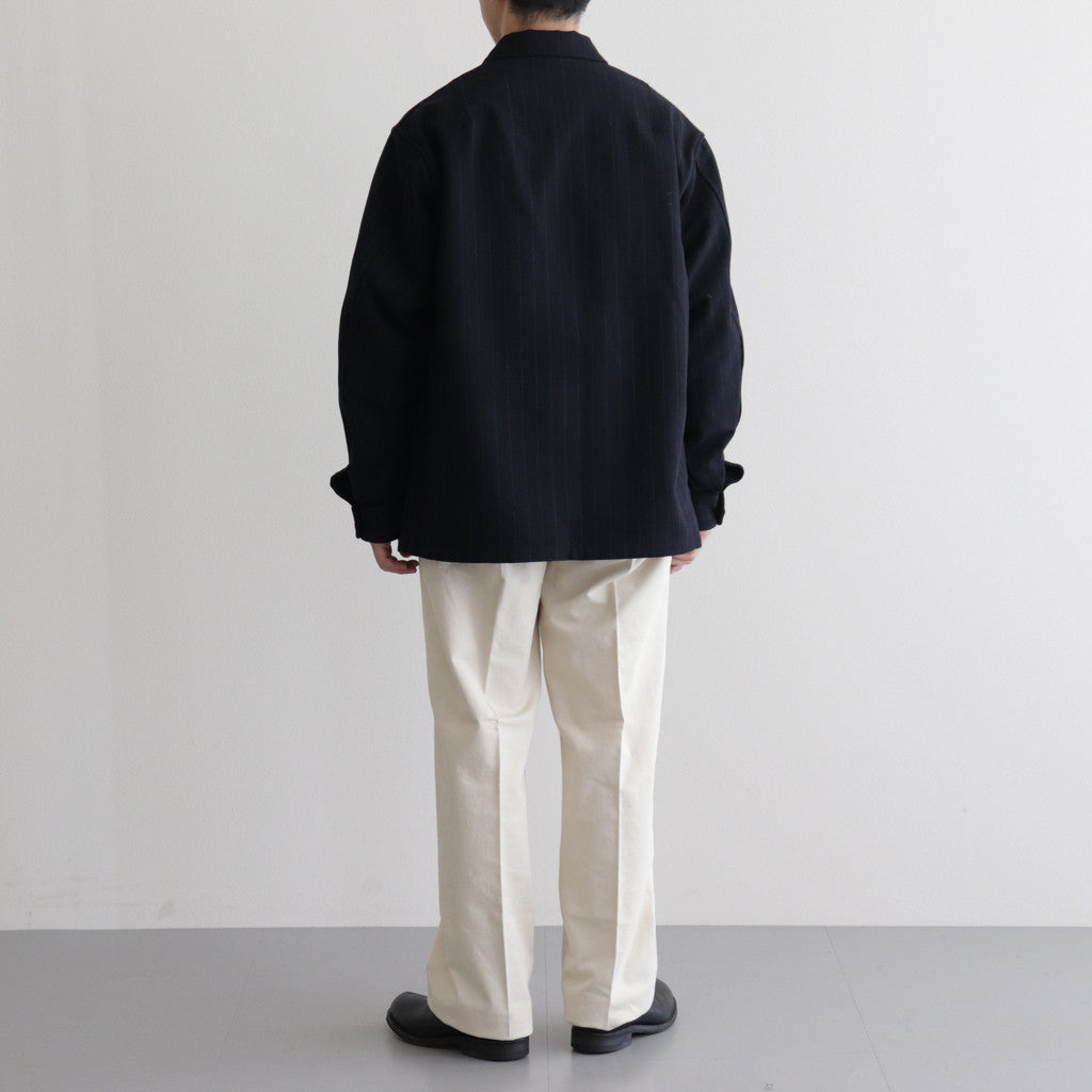 W/CA HUNTING SHIRT JACKET #NAVY STRIPE. [PMAQ-SJ07]