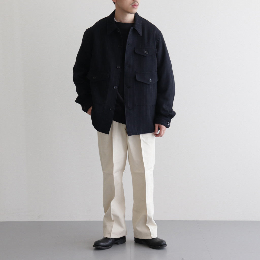 W/CA HUNTING SHIRT JACKET #NAVY STRIPE. [PMAQ-SJ07]
