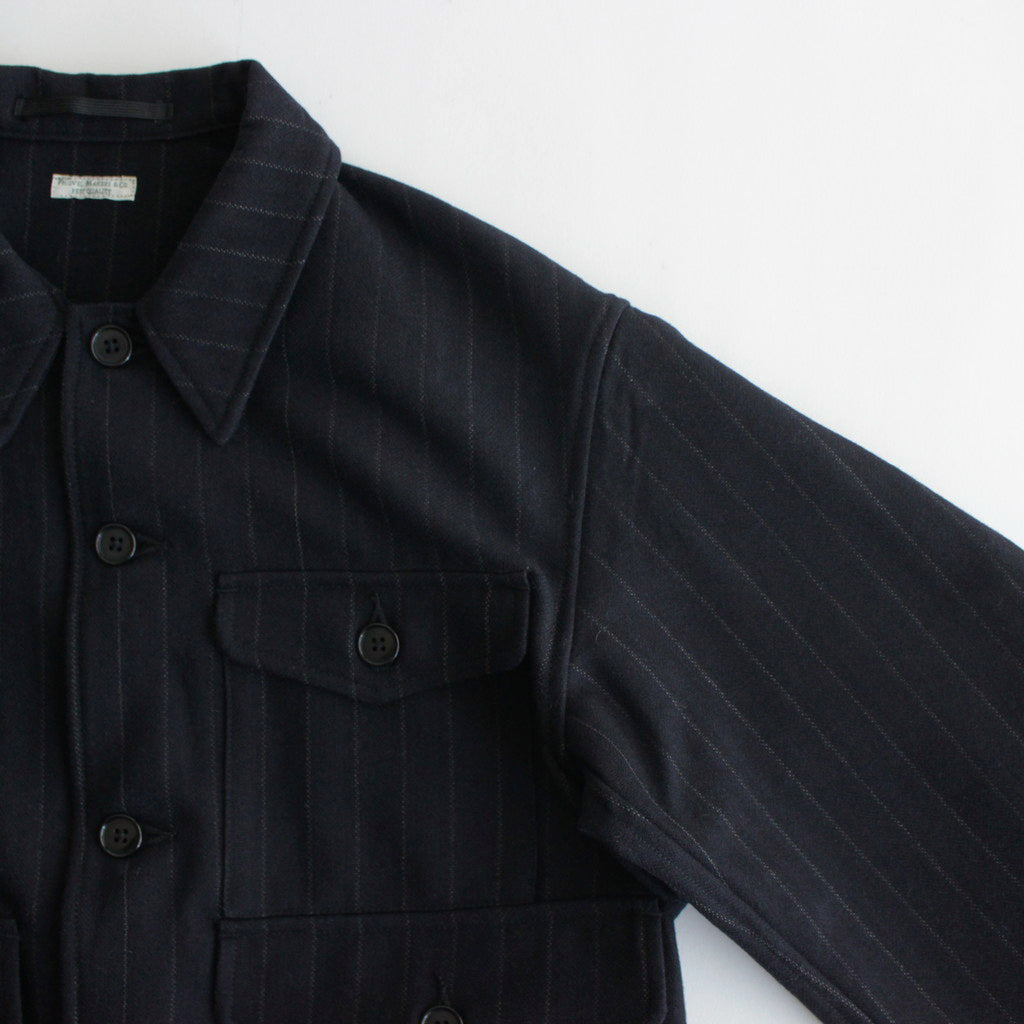 W/CA HUNTING SHIRT JACKET #NAVY STRIPE. [PMAQ-SJ07]