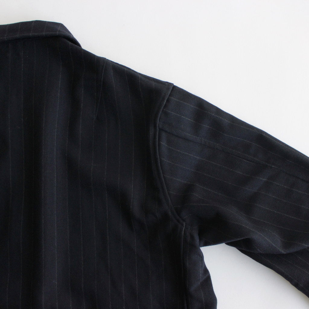 W/CA HUNTING SHIRT JACKET #NAVY STRIPE. [PMAQ-SJ07] – Diffusion