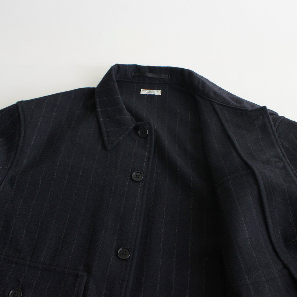 W/CA HUNTING SHIRT JACKET #NAVY STRIPE. [PMAQ-SJ07] – Diffusion