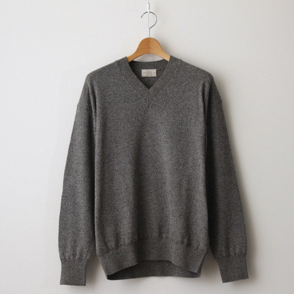 Co/Si V-neck Knit #Khaki×MIX Green [2024-N15]