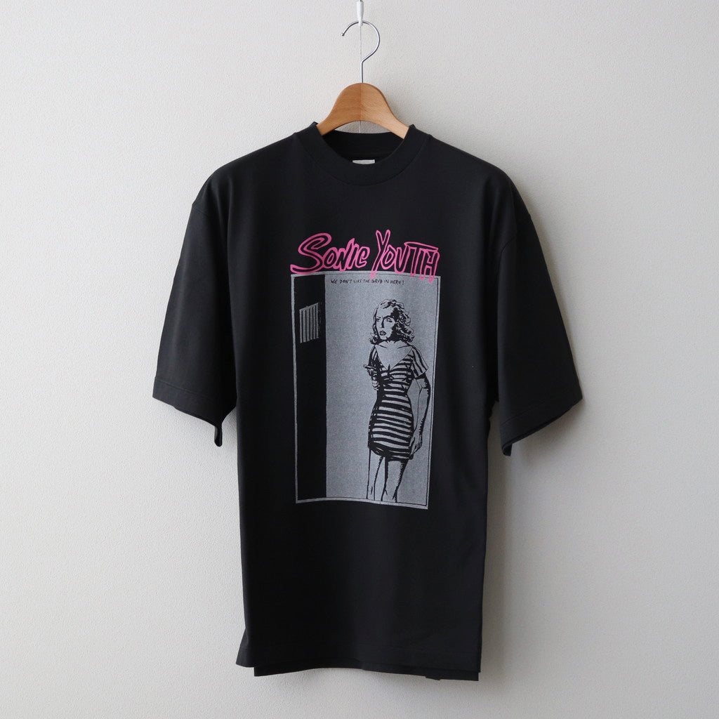 We don't like Print Tee WIDE #Black [bROOTS24S34SONIC6]