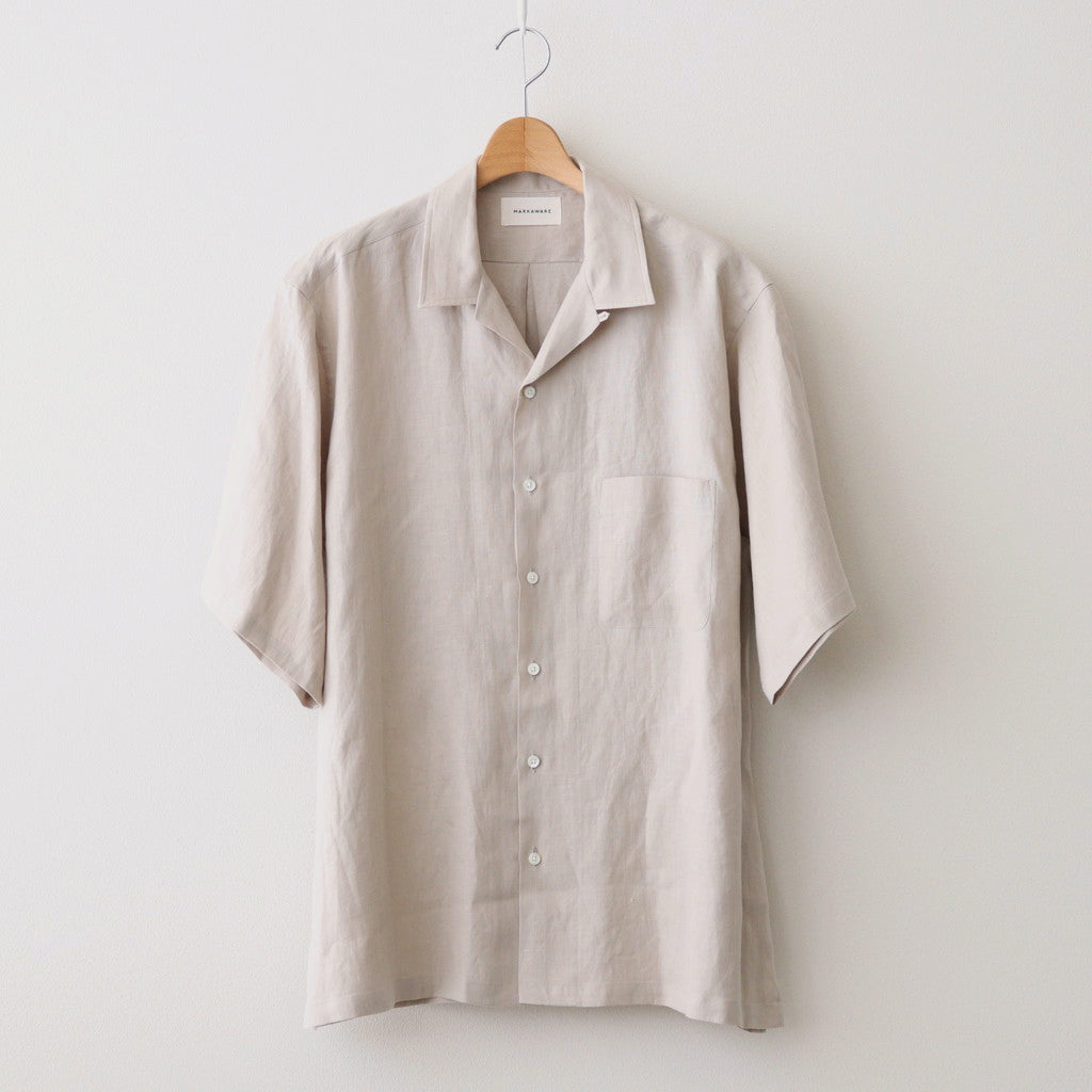 OPEN COLLAR WIDE SHIRT S/S #TAUPE [A24B-05SH01B]