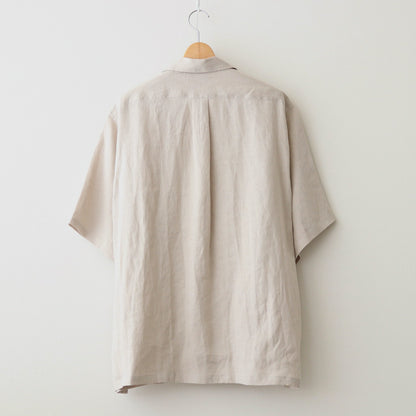 OPEN COLLAR WIDE SHIRT S/S #TAUPE [A24B-05SH01B]