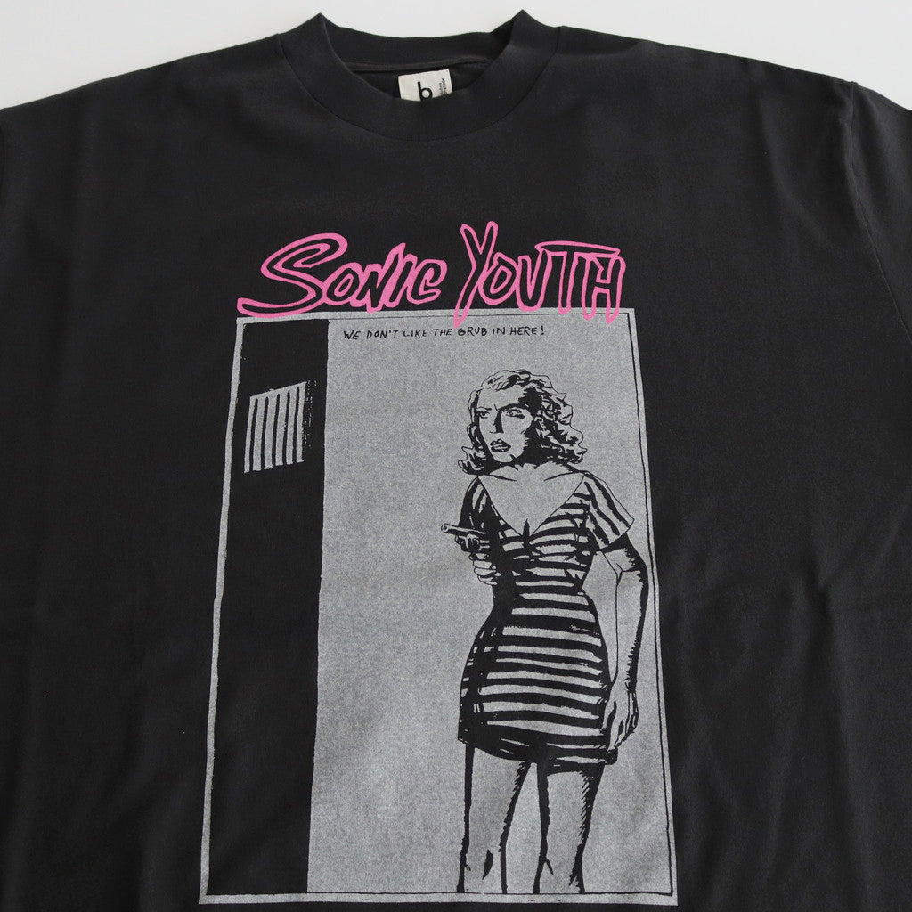 We don't like Print Tee WIDE #Black [bROOTS24S34SONIC6]