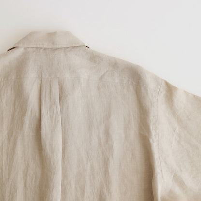 OPEN COLLAR WIDE SHIRT S/S #TAUPE [A24B-05SH01B]