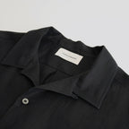 OPEN COLLAR WIDE SHIRT S/S #BLACK [A24B-05SH01B]