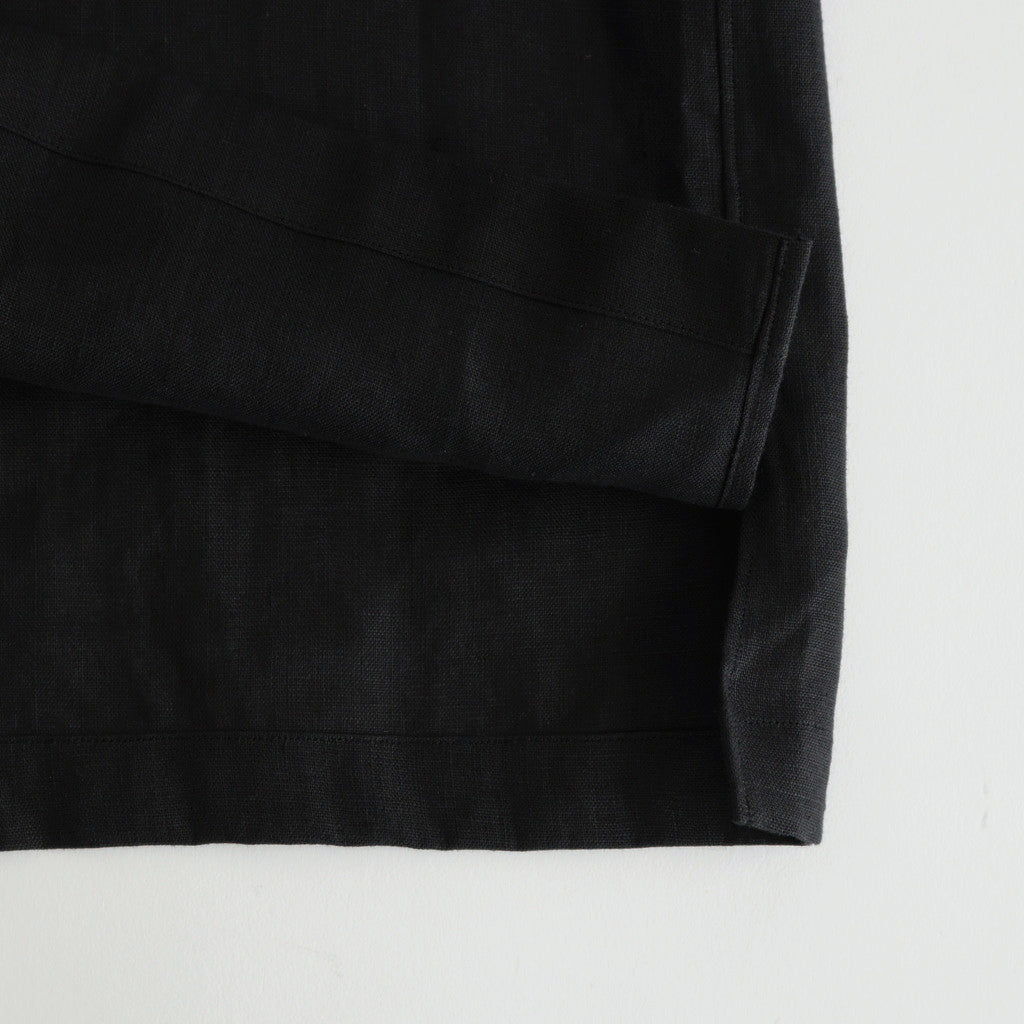 OPEN COLLAR WIDE SHIRT S/S #BLACK [A24B-05SH01B]