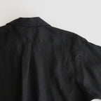 OPEN COLLAR WIDE SHIRT S/S #BLACK [A24B-05SH01B]