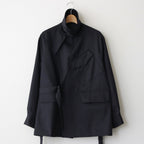 Wool Mohair Motorcycle Jacket #DarkNavy [BHS23F012Mo]