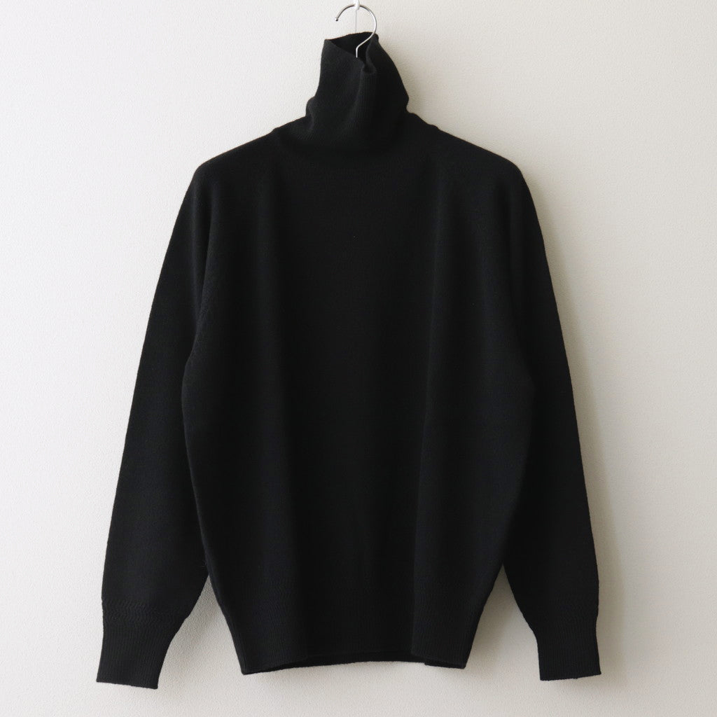 All-yak turtleneck #Black×Navy [2023-N05]