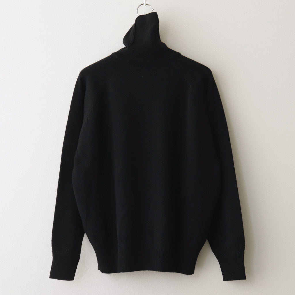 All-yak turtleneck #Black×Navy [2023-N05]