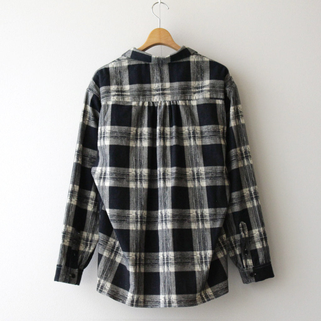 SWALLOW COLLAR SPORTS SHIRTS #STONE PLAID [232OJ-SH06]
