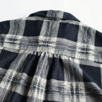 SWALLOW COLLAR SPORTS SHIRTS #STONE PLAID [232OJ-SH06]