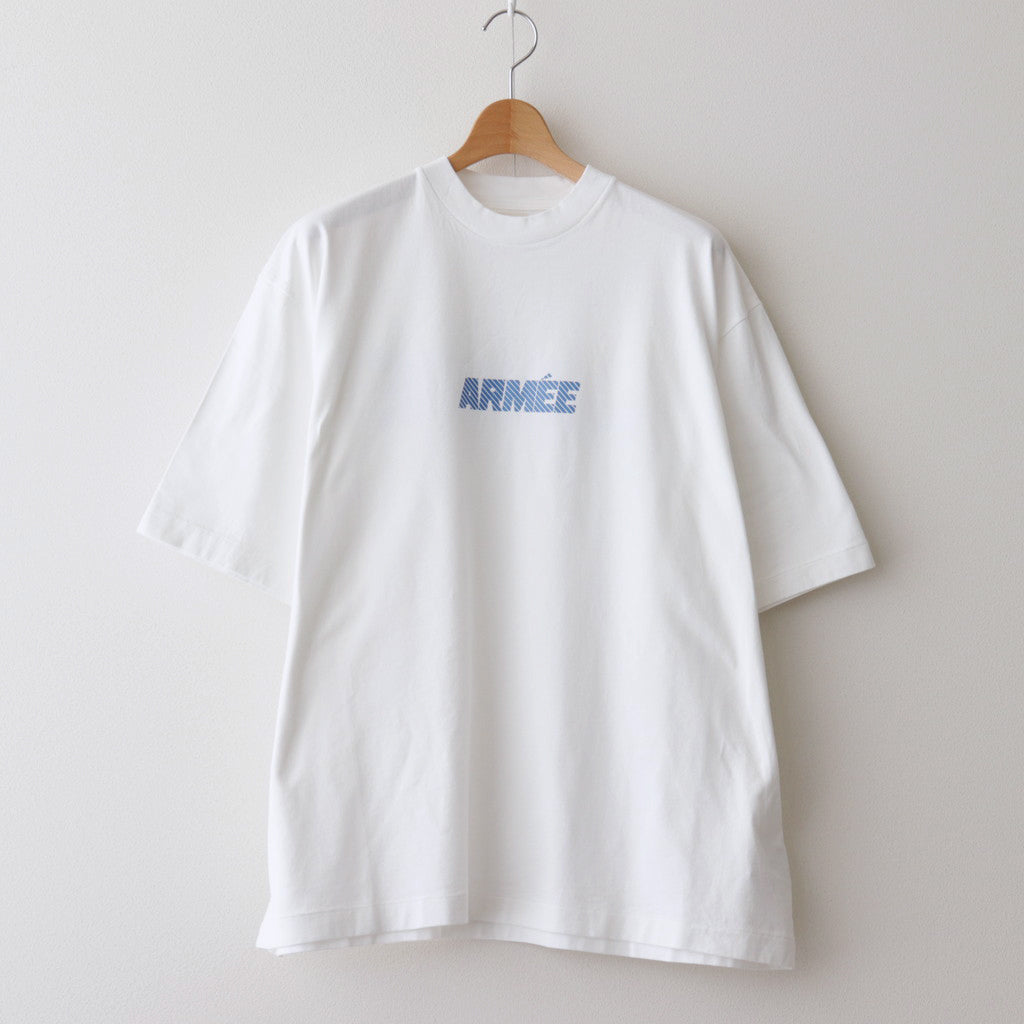 ARMEE Print Tee WIDE #White×Blue-Reflector [bROOTS24S34C]