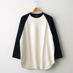 Co/Silk Nep Baseball Raglan Tee #Ivory-BODY×BlackNavy [BHS24S022]