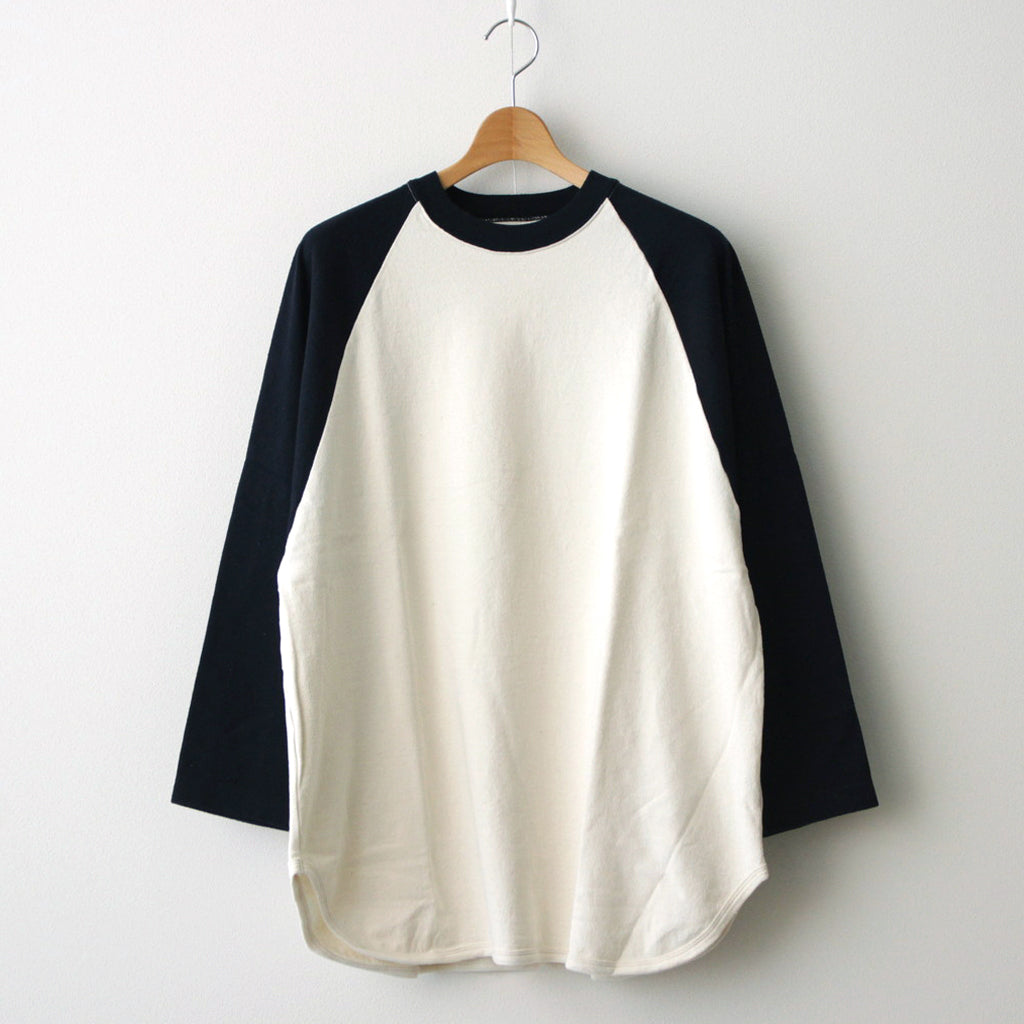 Co/Silk Nep Baseball Raglan Tee #Ivory-BODY×BlackNavy [BHS24S022]