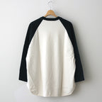 Co/Silk Nep Baseball Raglan Tee #Ivory-BODY×BlackNavy [BHS24S022]