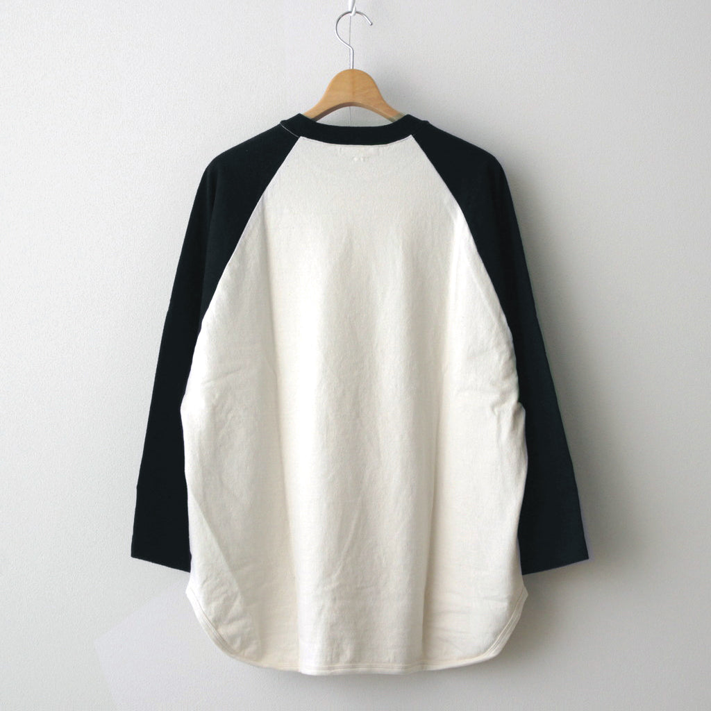 Co/Silk Nep Baseball Raglan Tee #Ivory-BODY×BlackNavy [BHS24S022]